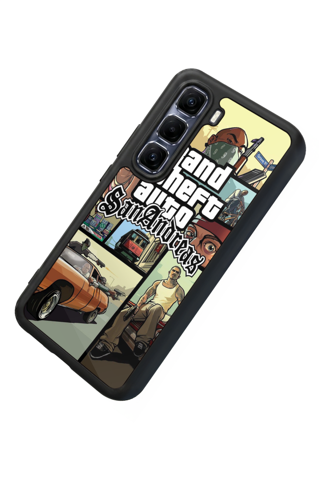 Infinix Hot 60 Pro Plus Uyumlu GTA Tasarımlı Glossy Premium Kılıf