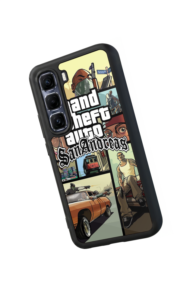 Infinix Hot 60 Pro Plus Uyumlu GTA Tasarımlı Glossy Premium Kılıf