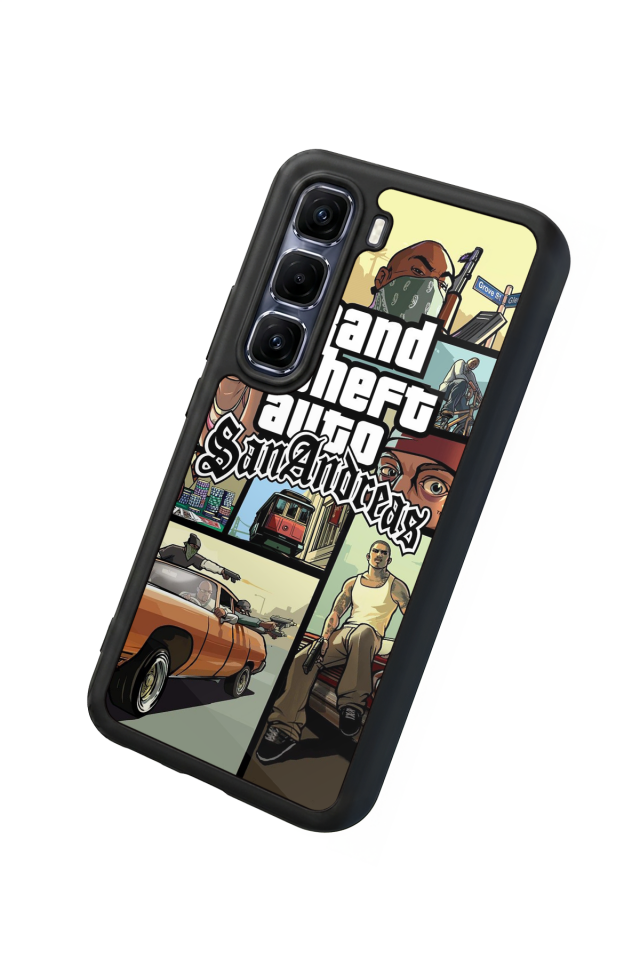 Infinix Hot 60 Pro Plus Uyumlu GTA Tasarımlı Glossy Premium Kılıf