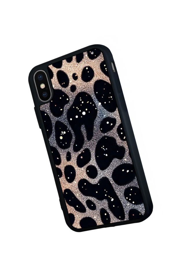 iPhone XS Max Uyumlu Hologram Leopar Tasarımlı Glossy Premium Kılıf