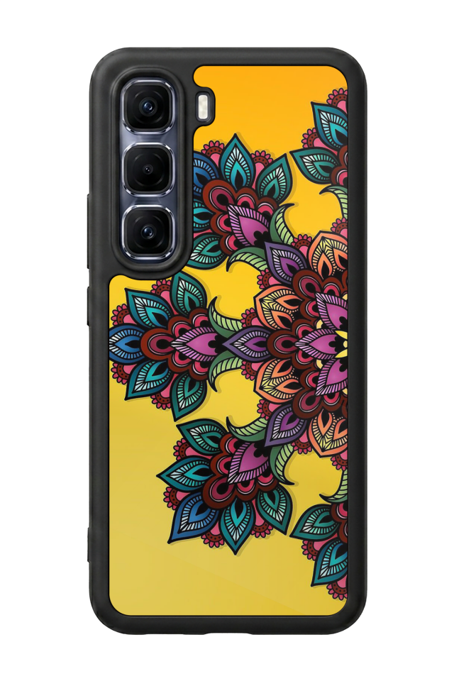 Infinix Hot 60 Pro Plus Uyumlu Mandala Tasarımlı Glossy Premium Kılıf