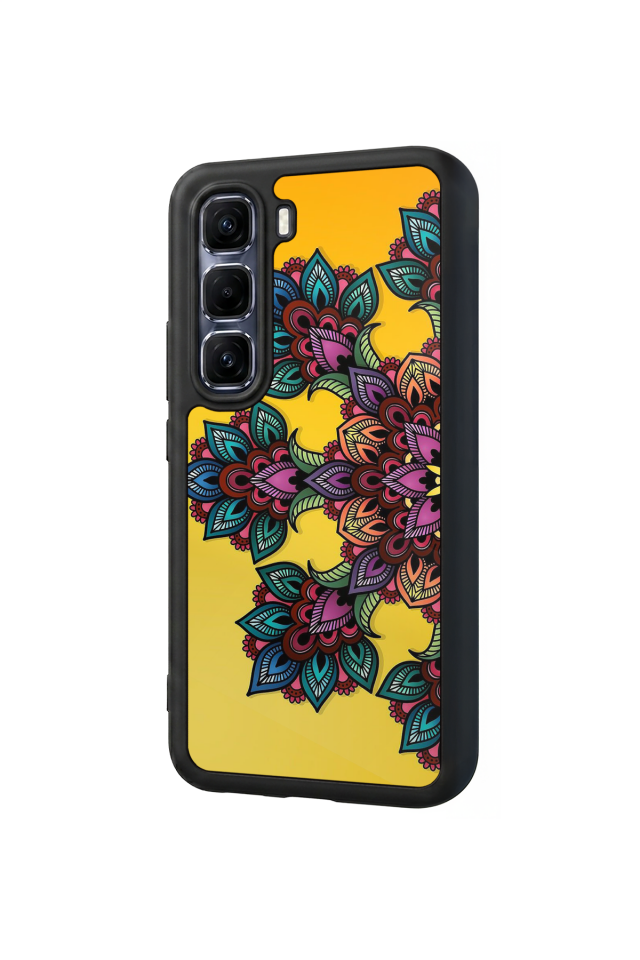 Infinix Hot 60 Pro Plus Uyumlu Mandala Tasarımlı Glossy Premium Kılıf