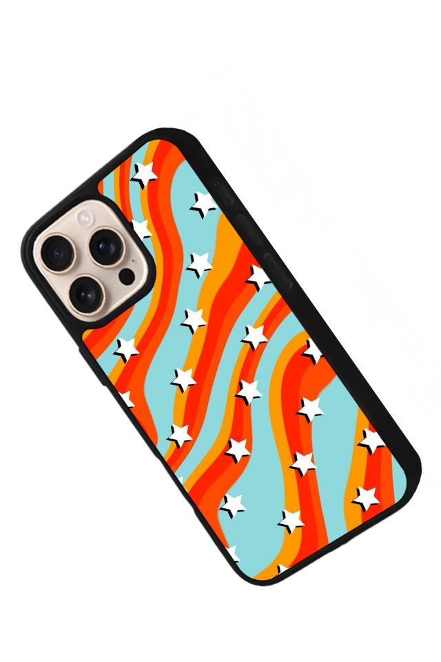 iPhone 15 Pro Max Uyumlu Retro Yildizlar Tasarımlı Glossy Premium Kılıf