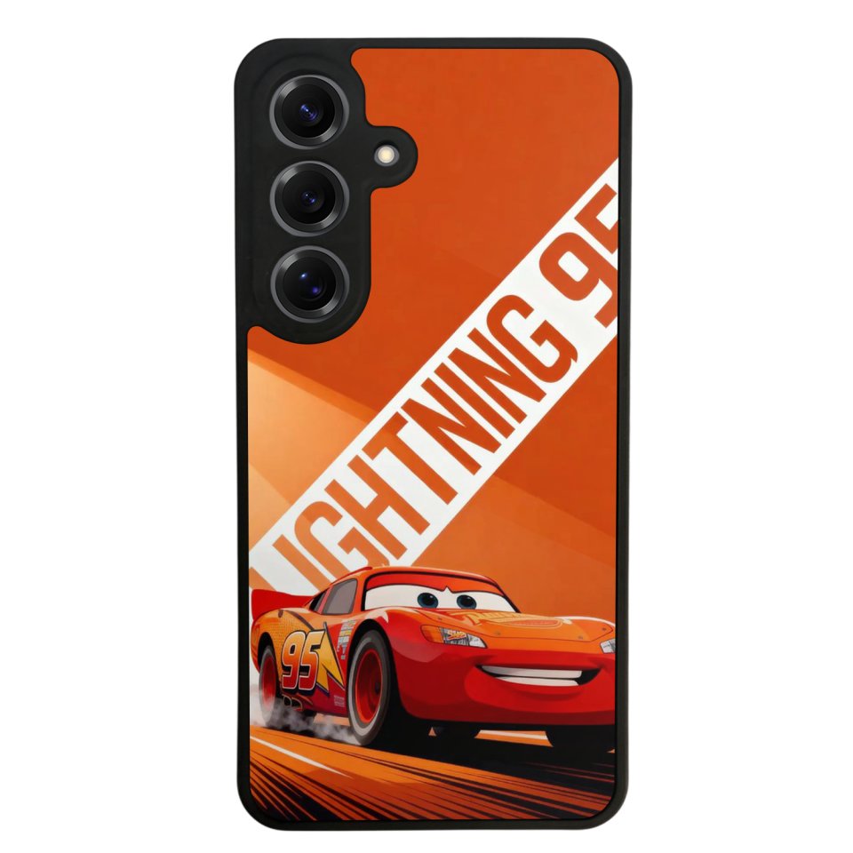 Samsung Galaxy S25 Uyumlu Şimsek McQueen Tasarımlı Glossy Premium Kılıf