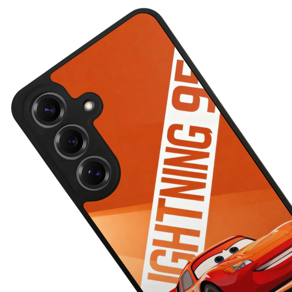 Samsung Galaxy S25 Uyumlu Şimsek McQueen Tasarımlı Glossy Premium Kılıf