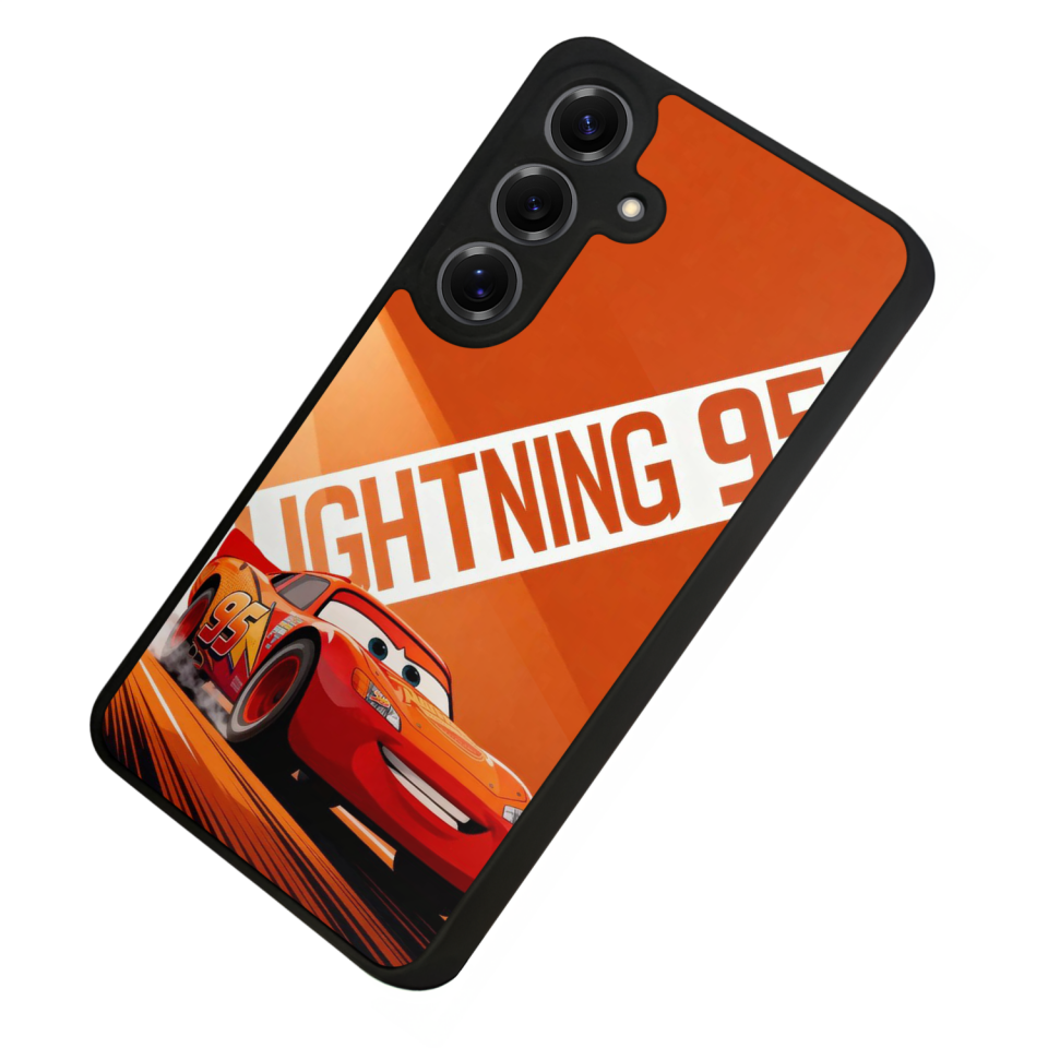 Samsung Galaxy S25 Uyumlu Şimsek McQueen Tasarımlı Glossy Premium Kılıf