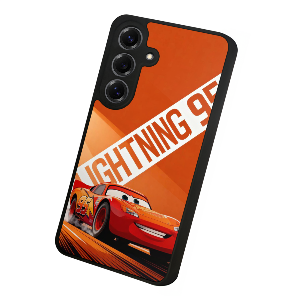 Samsung Galaxy S25 Uyumlu Şimsek McQueen Tasarımlı Glossy Premium Kılıf