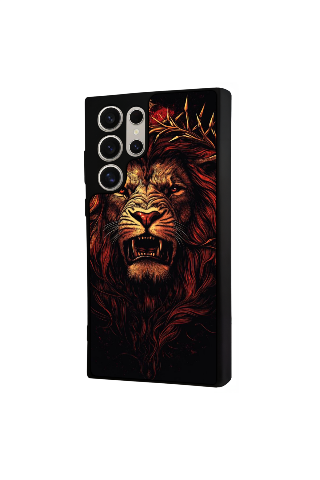 Samsung Galaxy S23 Ultra Uyumlu Aslan Tasarımlı Glossy Premium Kılıf