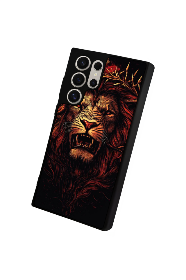 Samsung Galaxy S23 Ultra Uyumlu Aslan Tasarımlı Glossy Premium Kılıf