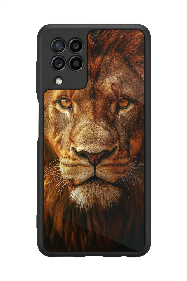 Samsung Galaxy M22 Uyumlu Aslan Tasarımlı Glossy Premium Kılıf