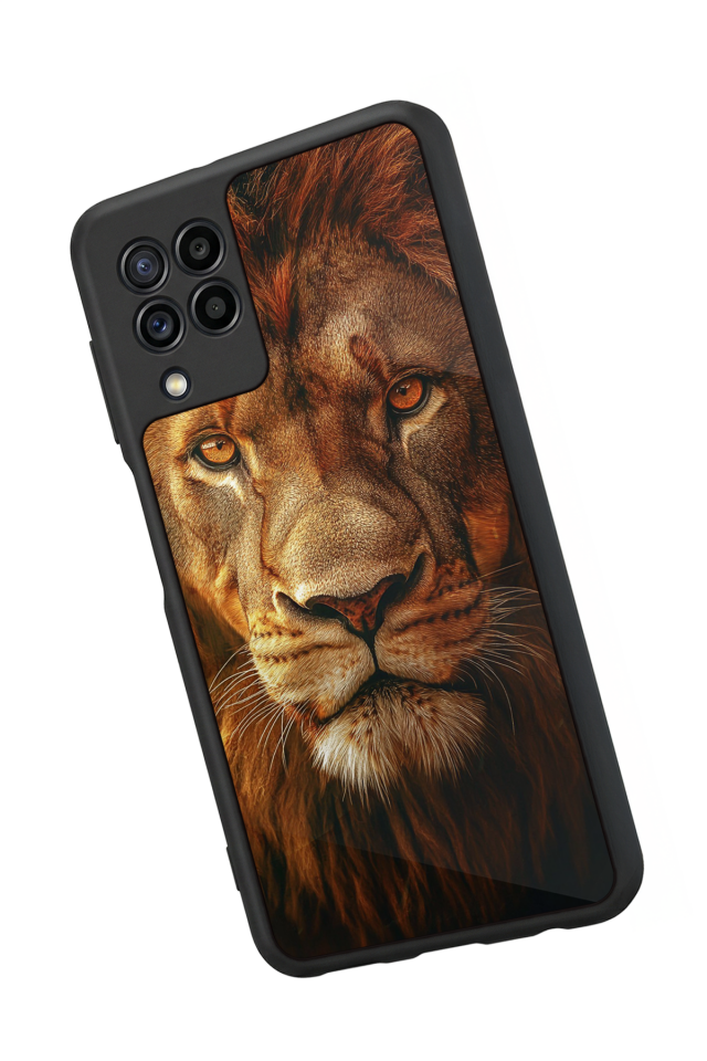 Samsung Galaxy M22 Uyumlu Aslan Tasarımlı Glossy Premium Kılıf