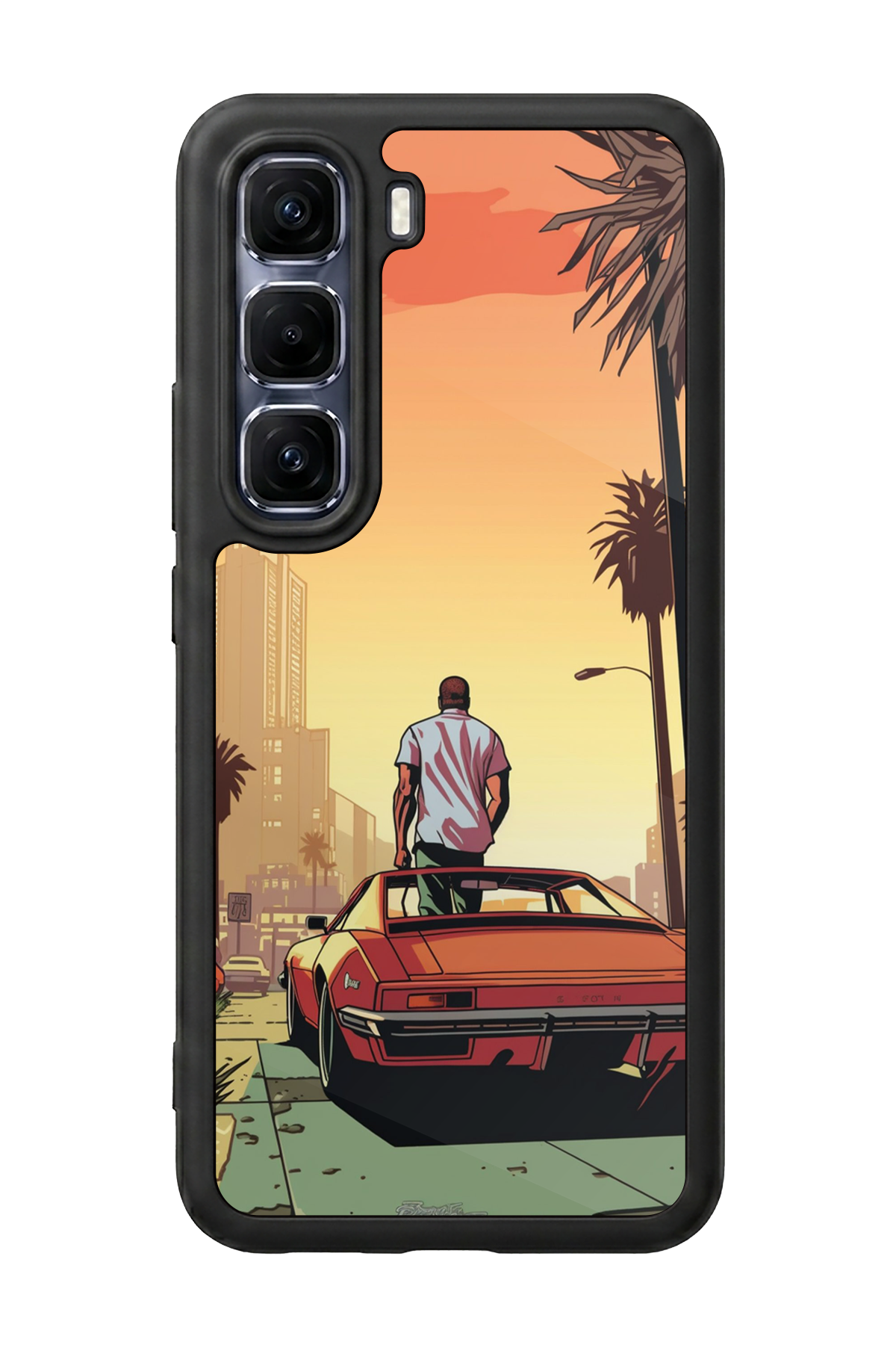 Infinix Hot 60 Pro Plus Uyumlu GTA Tasarımlı Glossy Premium Kılıf