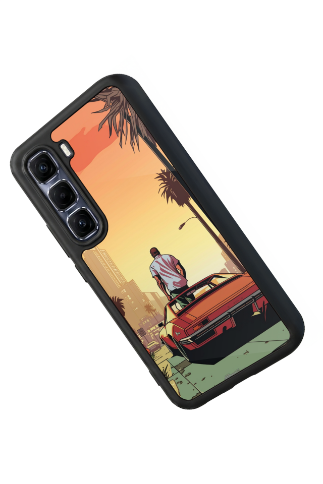 Infinix Hot 60 Pro Plus Uyumlu GTA Tasarımlı Glossy Premium Kılıf