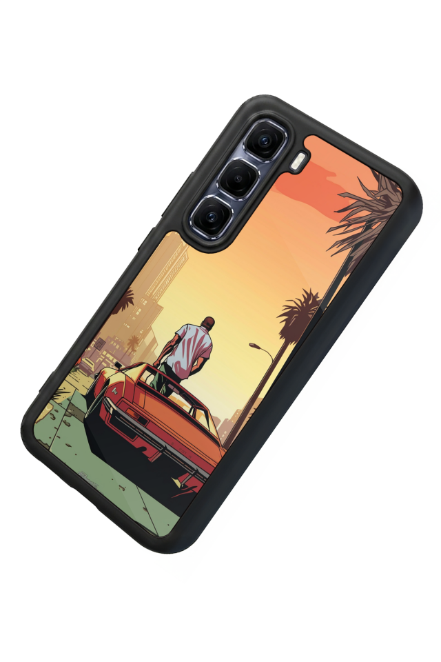 Infinix Hot 60 Pro Plus Uyumlu GTA Tasarımlı Glossy Premium Kılıf