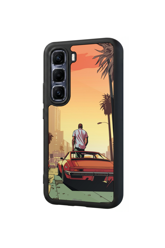 Infinix Hot 60 Pro Plus Uyumlu GTA Tasarımlı Glossy Premium Kılıf