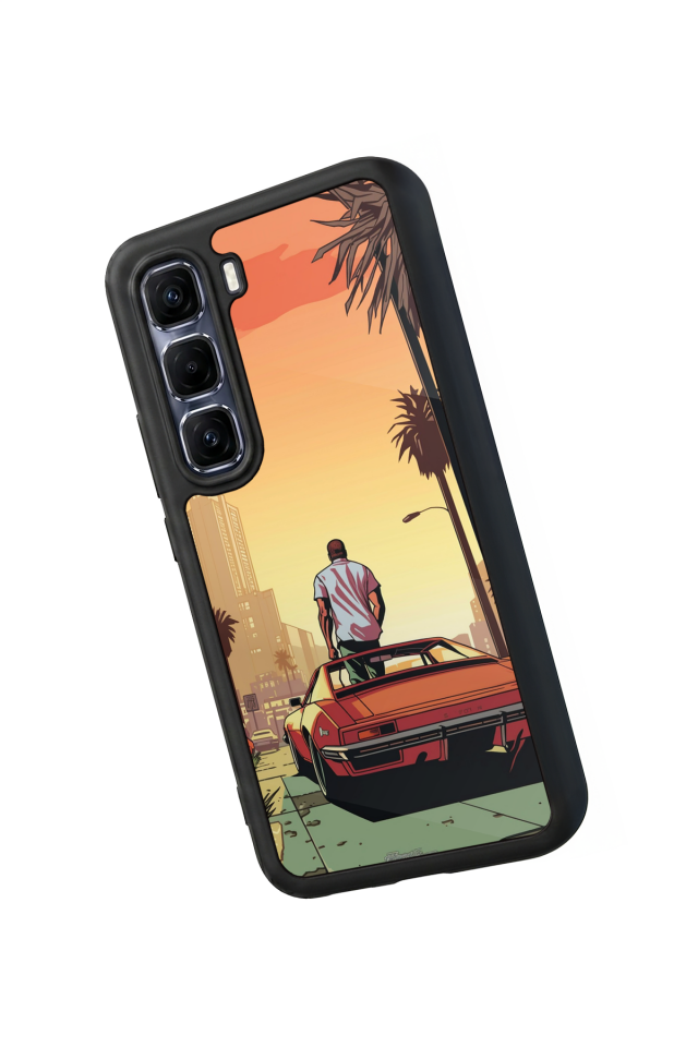 Infinix Hot 60 Pro Plus Uyumlu GTA Tasarımlı Glossy Premium Kılıf