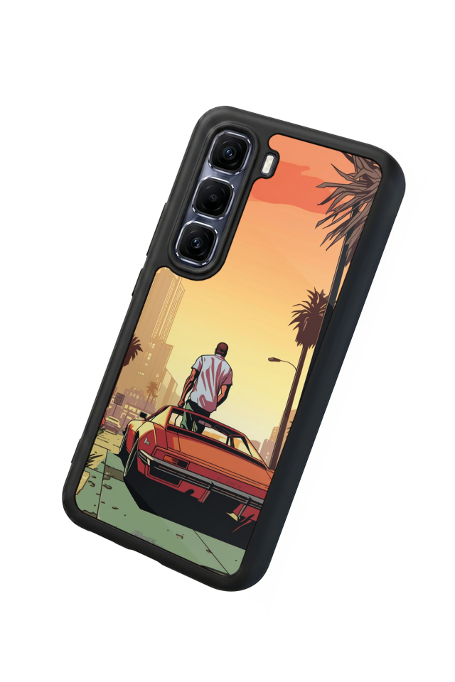 Infinix Hot 60 Pro Plus Uyumlu GTA Tasarımlı Glossy Premium Kılıf