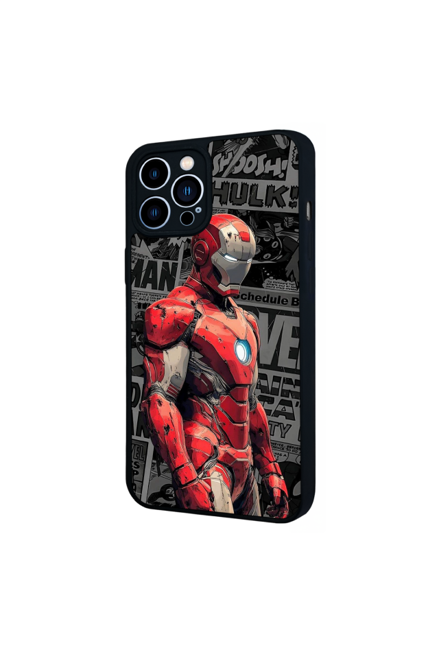 iPhone 13 Pro Max Uyumlu  Iron Man ( Demir Adam ) Tasarımlı Glossy Premium Kılıf