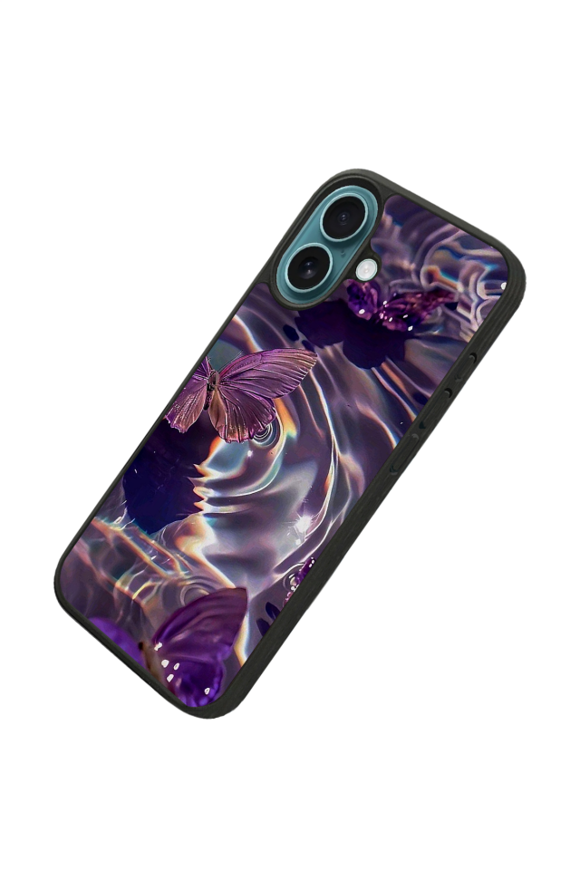iPhone 16 Uyumlu Kelebek Tasarımlı Glossy Premium Kılıf