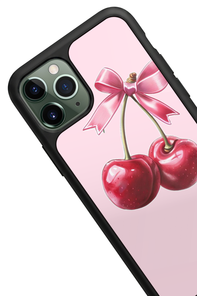 iPhone 11 Pro Max Uyumlu Kiraz Tasarımlı Glossy Premium Kılıf