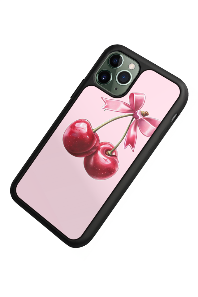 iPhone 11 Pro Max Uyumlu Kiraz Tasarımlı Glossy Premium Kılıf