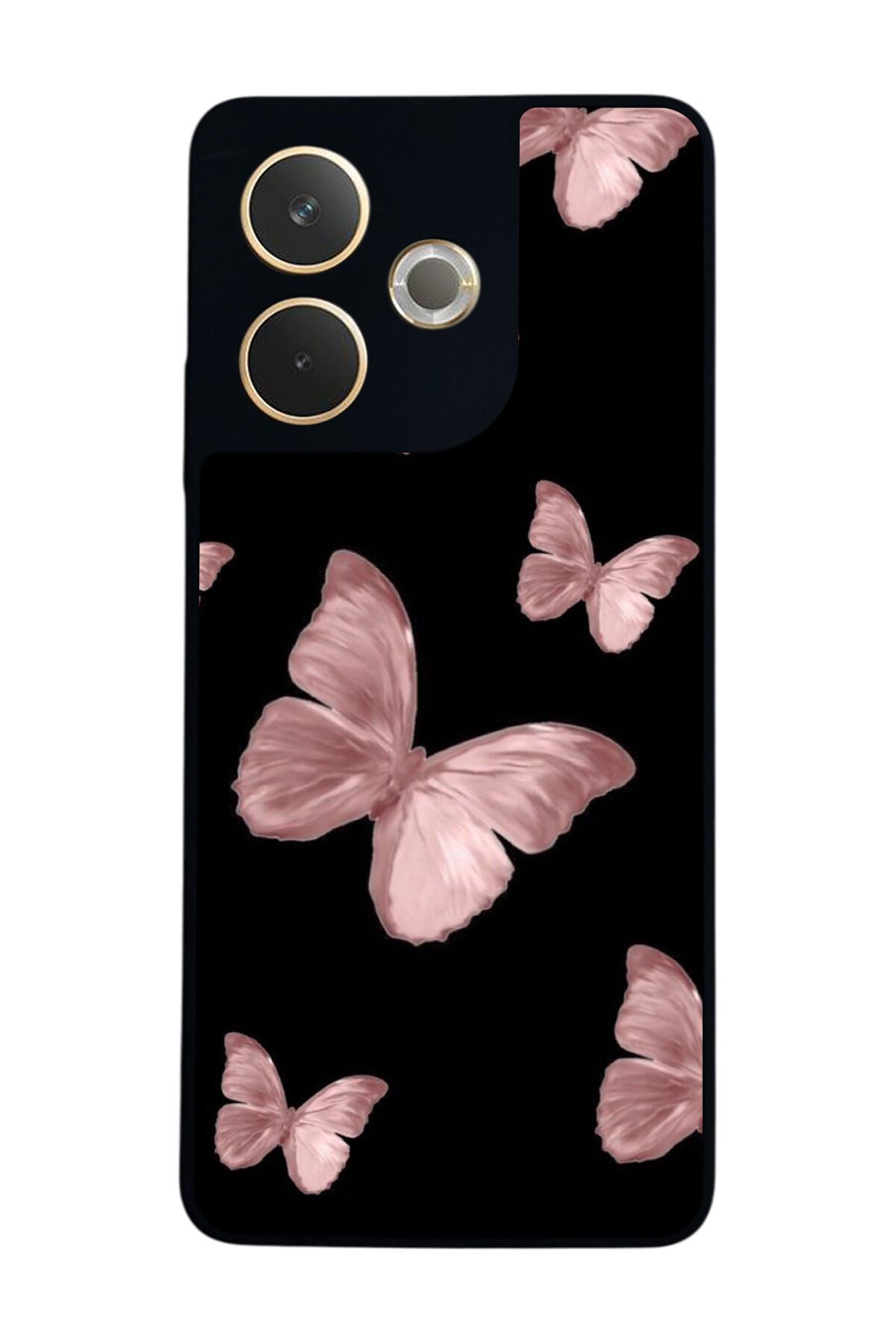 Oppo A5 Pro Uyumlu Kelebek Tasarımlı Glossy Premium Kılıf