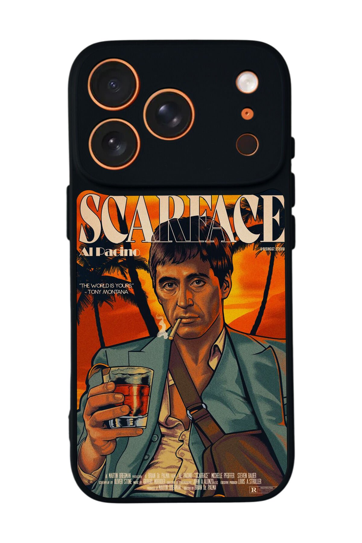 iPhone 17 Pro Max Uyumlu Scarface Tasarımlı Glossy Premium Kılıf