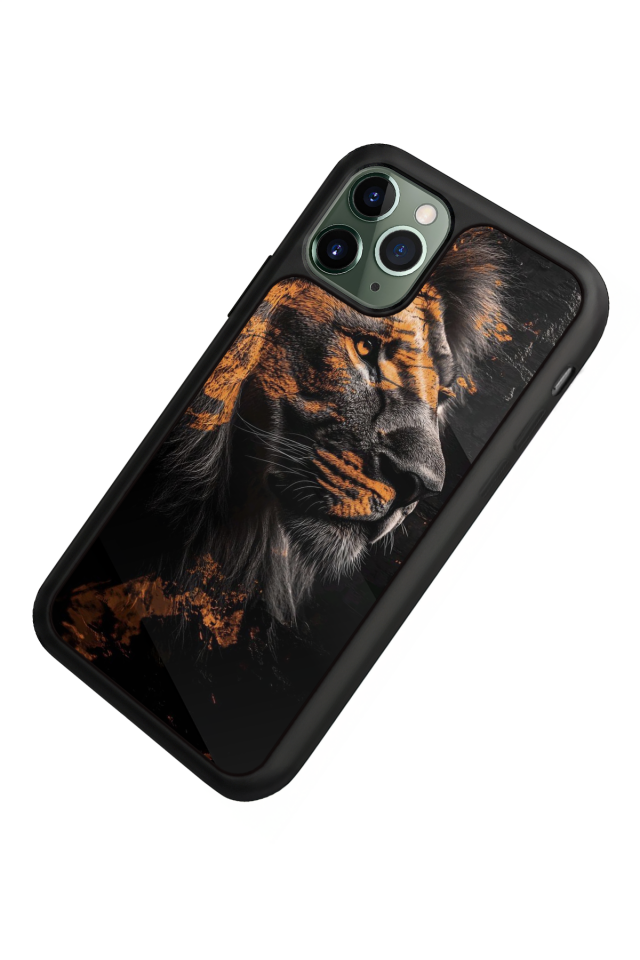 iPhone 11 Pro Uyumlu Aslan Tasarımlı Glossy Premium Kılıf