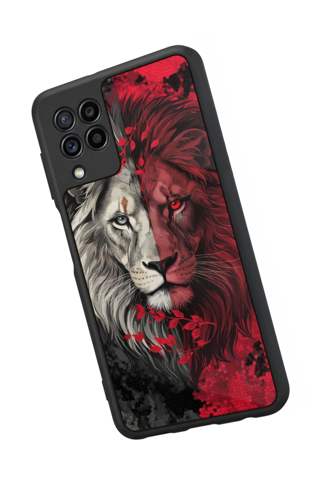 Samsung Galaxy M22 Uyumlu Aslan Tasarımlı Glossy Premium Kılıf