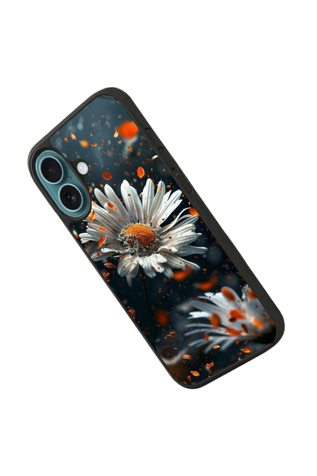 iPhone 16 Plus Uyumlu Cicek Tasarımlı Glossy Premium Kılıf