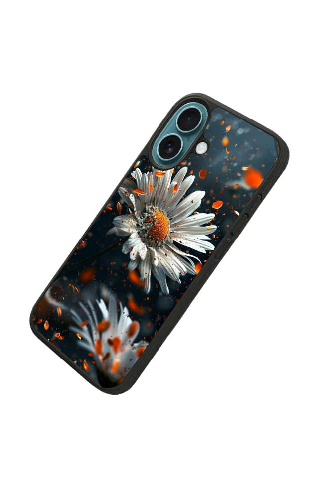 iPhone 16 Plus Uyumlu Cicek Tasarımlı Glossy Premium Kılıf