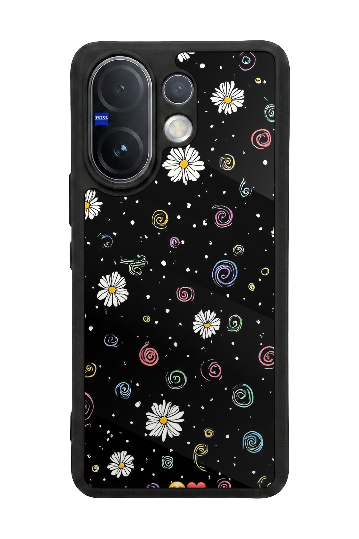 Vivo V60 Uyumlu Floral Tasarımlı Glossy Premium Kılıf
