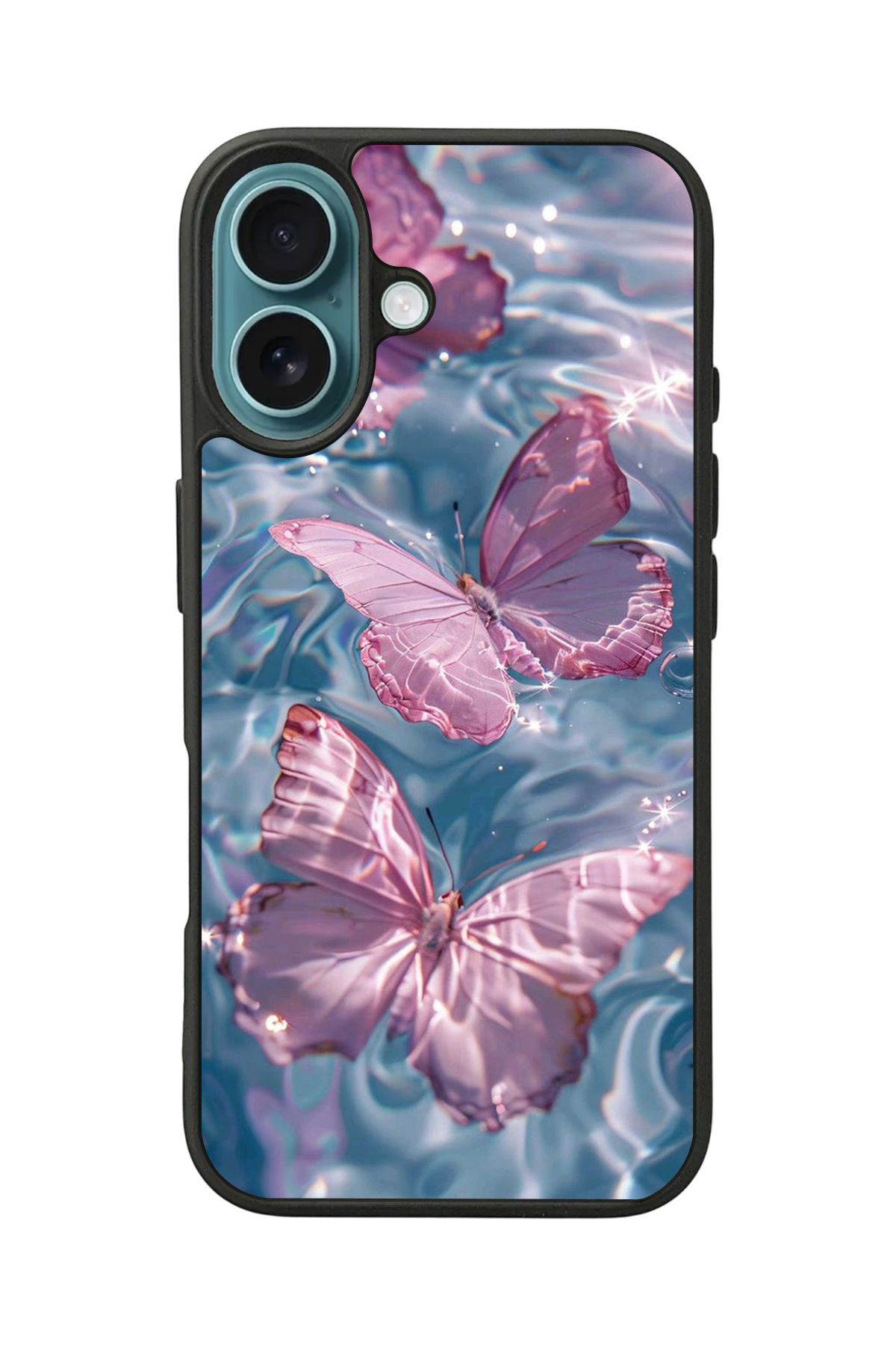 iPhone 16 Uyumlu Kelebek Tasarımlı Glossy Premium Kılıf