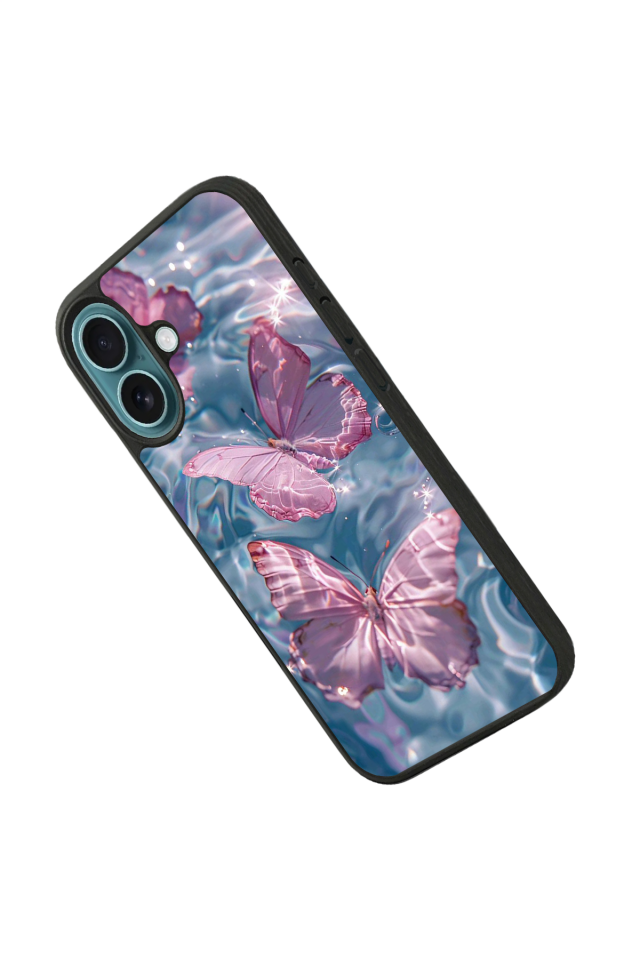 iPhone 16 Uyumlu Kelebek Tasarımlı Glossy Premium Kılıf