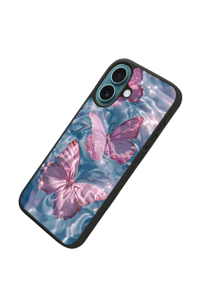 iPhone 16 Uyumlu Kelebek Tasarımlı Glossy Premium Kılıf