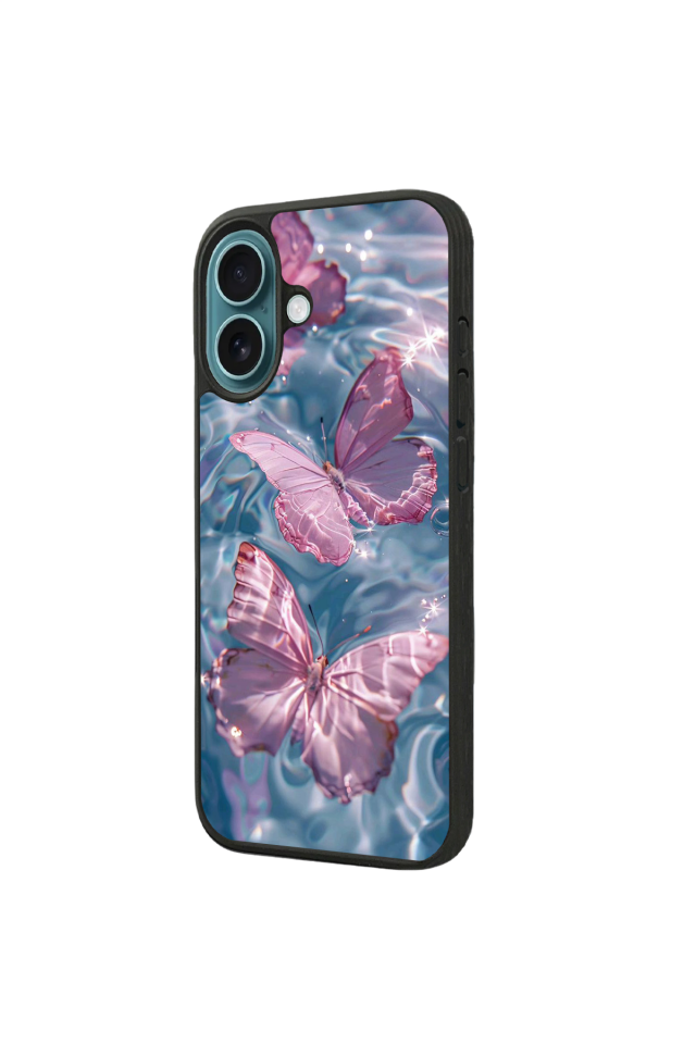 iPhone 16 Uyumlu Kelebek Tasarımlı Glossy Premium Kılıf