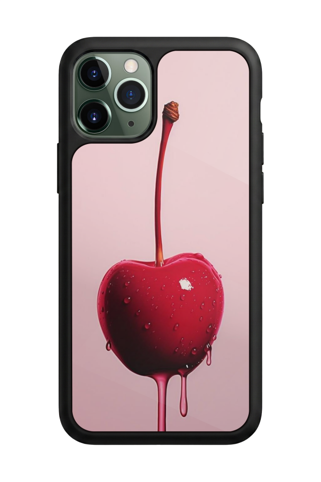iPhone 11 Pro Max Uyumlu Kiraz Tasarımlı Glossy Premium Kılıf