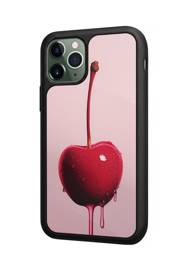 iPhone 11 Pro Max Uyumlu Kiraz Tasarımlı Glossy Premium Kılıf