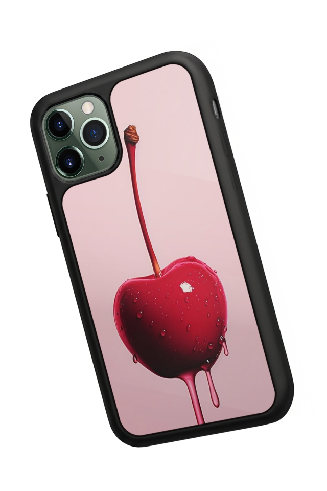 iPhone 11 Pro Max Uyumlu Kiraz Tasarımlı Glossy Premium Kılıf