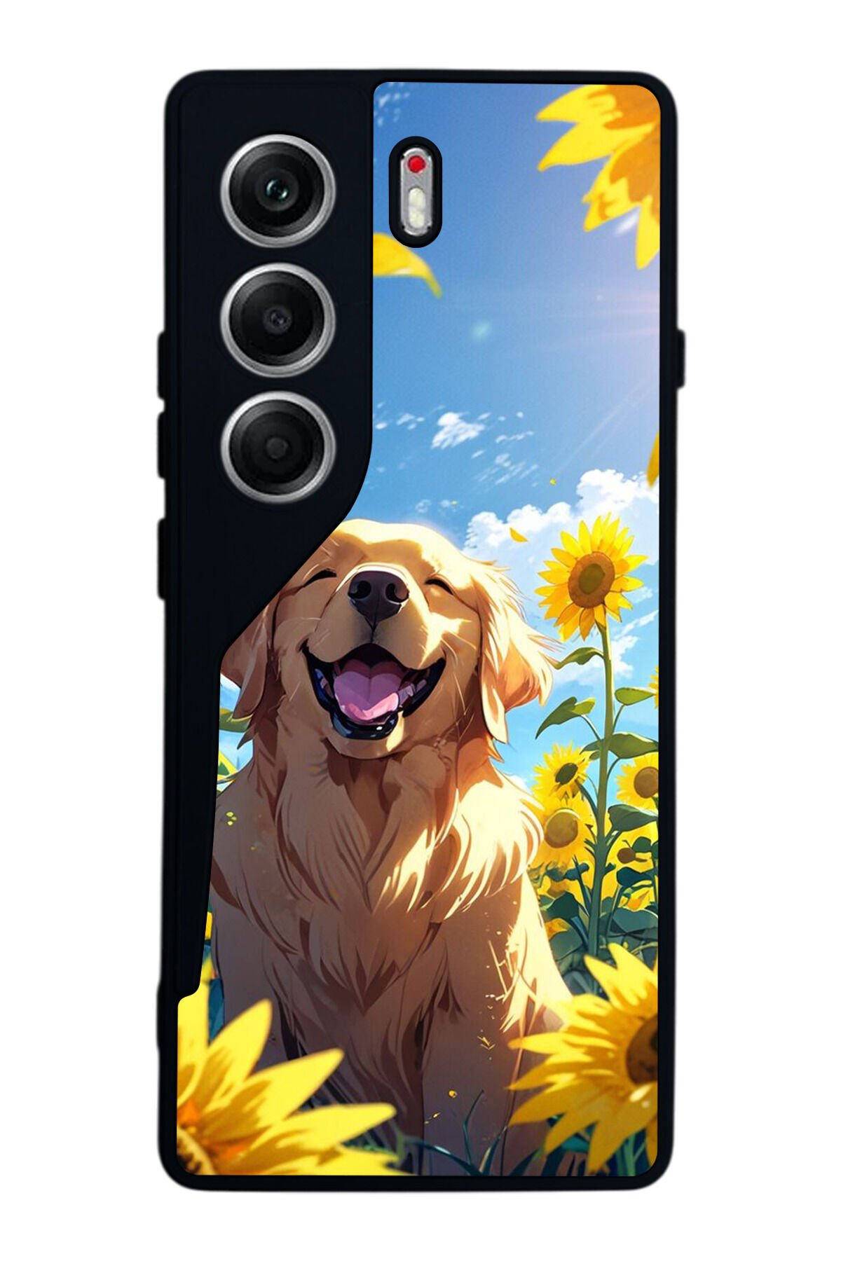 Tecno Camon 40 Uyumlu Golden Kopek Tasarımlı Glossy Premium Kılıf