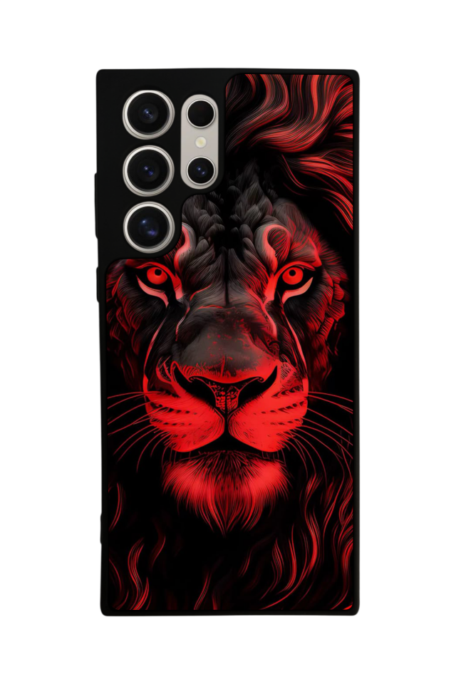 Samsung Galaxy S23 Ultra Uyumlu Aslan Tasarımlı Glossy Premium Kılıf