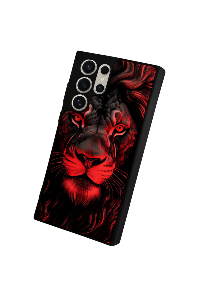 Samsung Galaxy S23 Ultra Uyumlu Aslan Tasarımlı Glossy Premium Kılıf