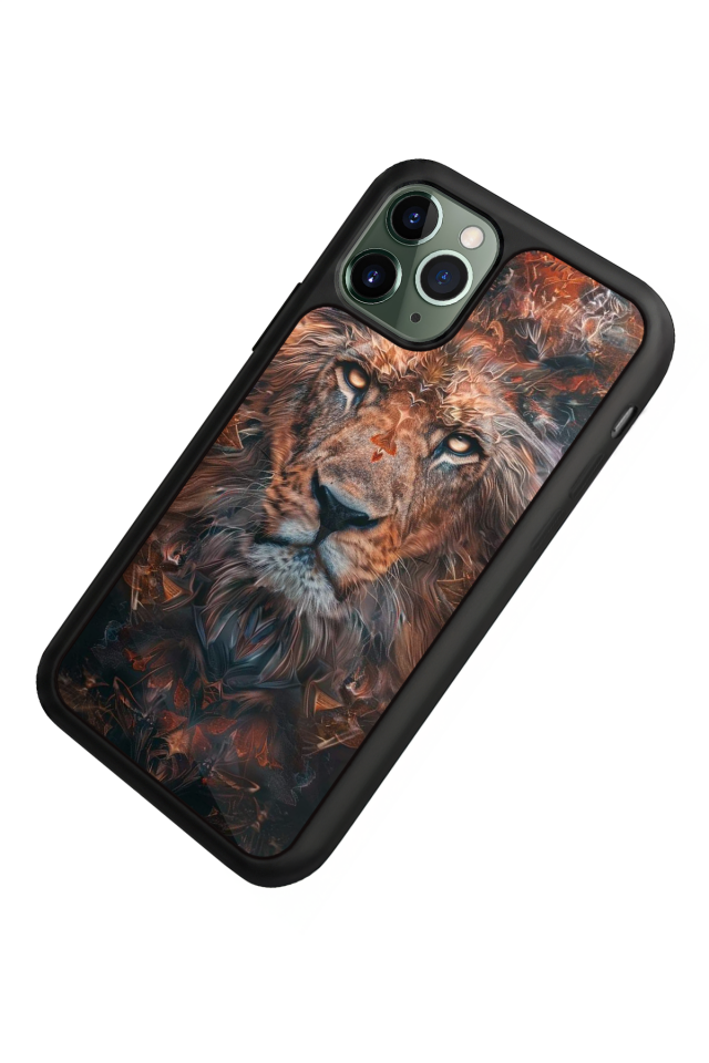 iPhone 11 Pro Uyumlu Aslan Tasarımlı Glossy Premium Kılıf