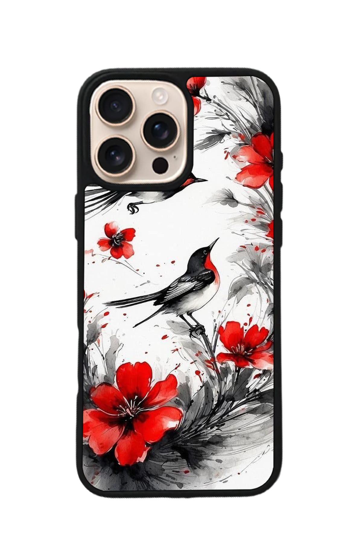 iPhone 16 Pro Max Uyumlu Floral Tasarımlı Glossy Premium Kılıf