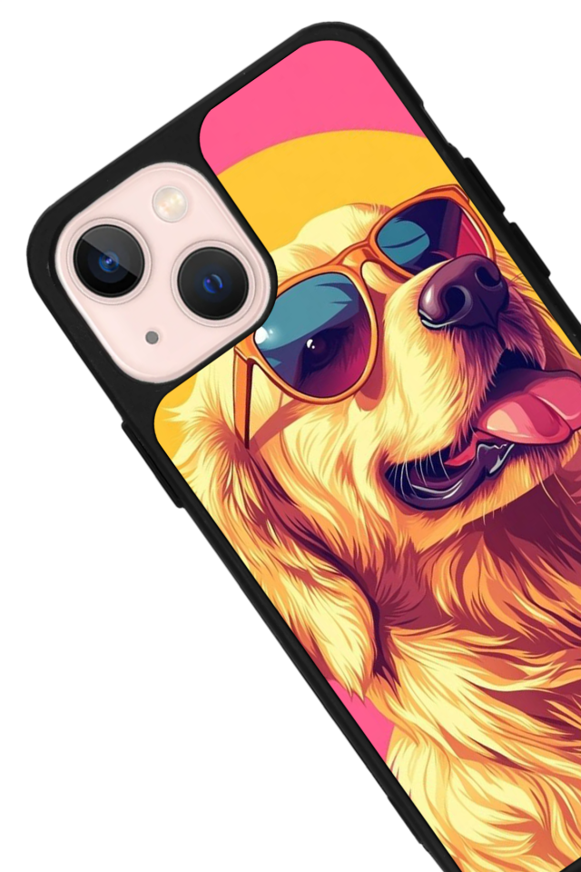 iPhone 15 Plus Uyumlu Golden Kopek Tasarımlı Glossy Premium Kılıf