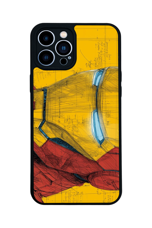 iPhone 13 Pro Max Uyumlu  Iron Man ( Demir Adam ) Tasarımlı Glossy Premium Kılıf