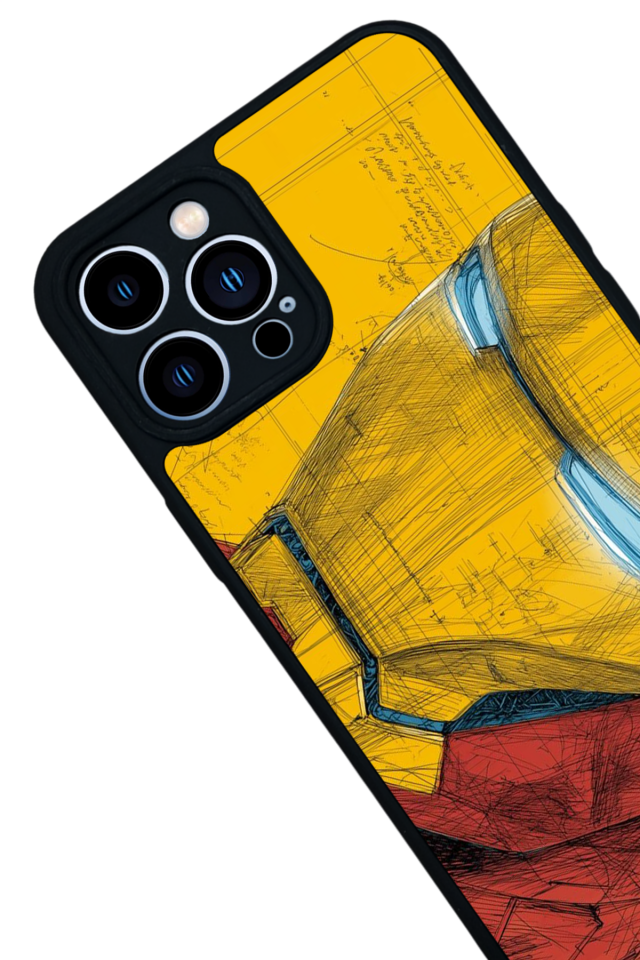 iPhone 13 Pro Max Uyumlu  Iron Man ( Demir Adam ) Tasarımlı Glossy Premium Kılıf