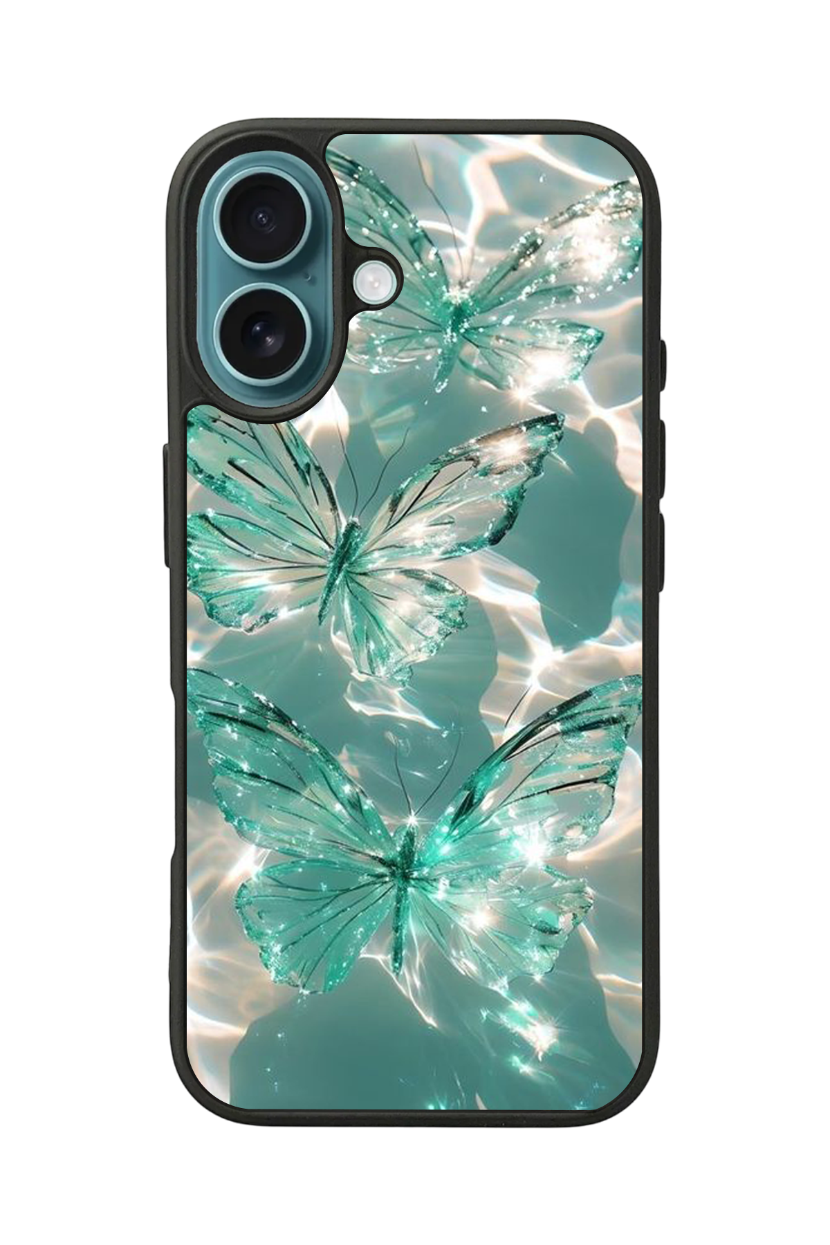 iPhone 16 Uyumlu Kelebek Tasarımlı Glossy Premium Kılıf