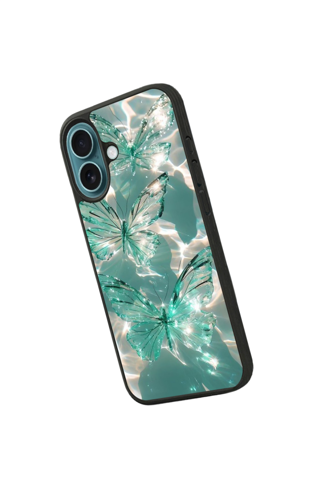 iPhone 16 Uyumlu Kelebek Tasarımlı Glossy Premium Kılıf