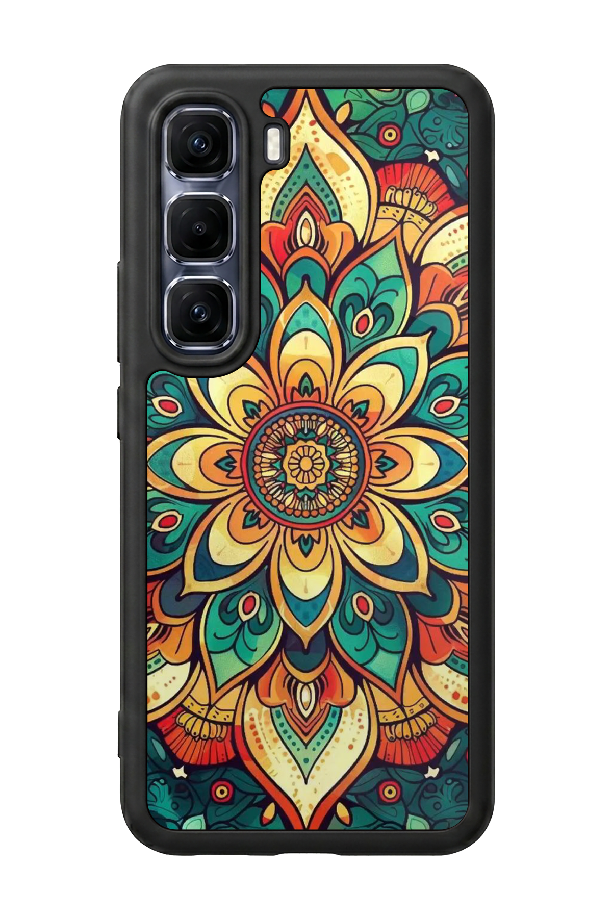 Infinix Hot 60 Pro Plus Uyumlu Mandala Tasarımlı Glossy Premium Kılıf